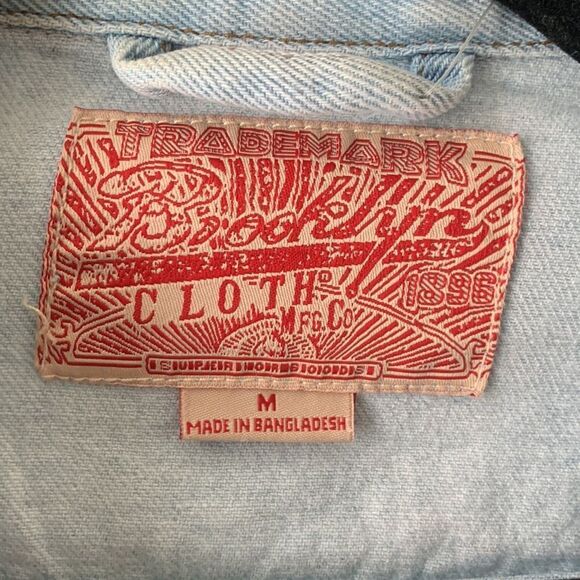 Men’s Brooklyn Cloth Co Distressed Jean Jacket Light Wash - Picture 2 of 7